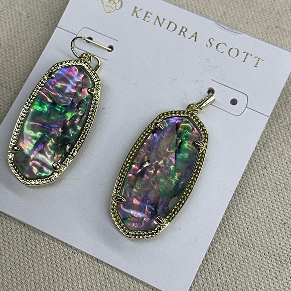NWT Kendra Scott Elle Abalone Shell Earrings - Picture 2 of 9